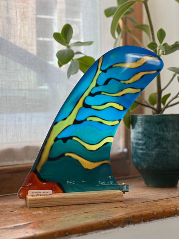 Rainbow Fin Co - Stained Glass Pivot 10.75 + Fin Stand