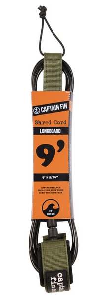 Captain Fin 9' The Shred Cord Standard Leash - Green